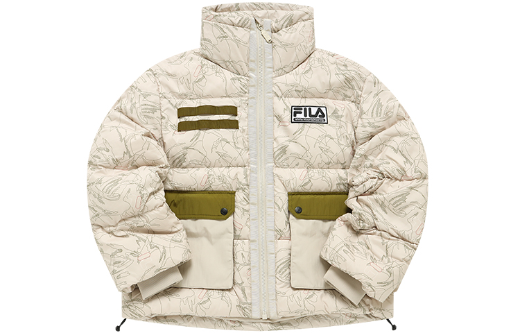 (Women) FILA Fusion x White Mountaineering Winter Logo Puffer Jacket - Camo Design. T11W147905F-LK