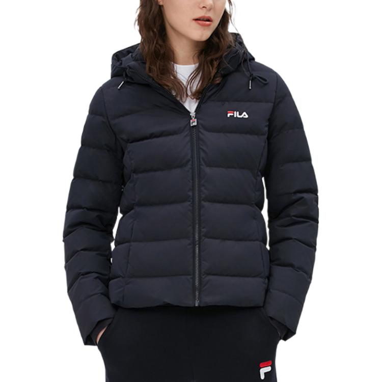 Lookbook (Women) FILA FW22  Insulated Windproof Hooded Down Jacket - Legend Blue. F51W048916F-NV