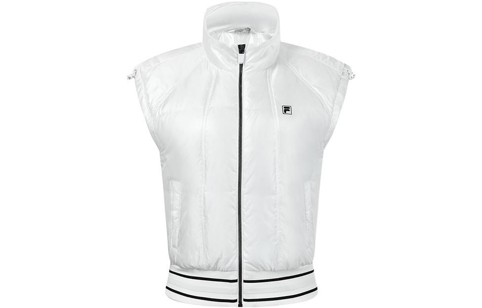 (Women) FILA Golf  Casual Puffer Vest Jade White with Stand Collar. A11W315905FWT