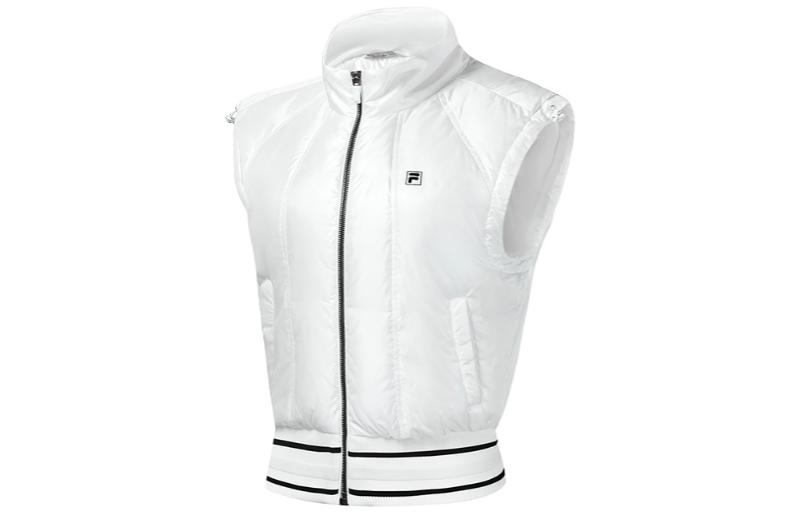 Shop (Women) FILA Golf  Casual Puffer Vest Jade White with Stand Collar. A11W315905FWT