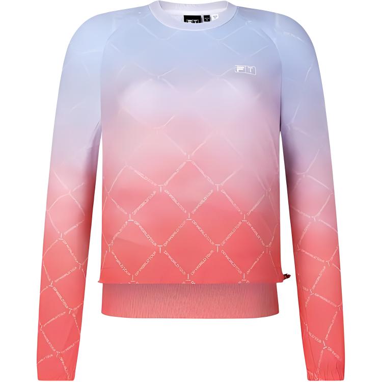 Order (W) FILA 高爾夫漸層配色長袖拉克蘭上衣 - 紅色時尚款式 A11W435206F