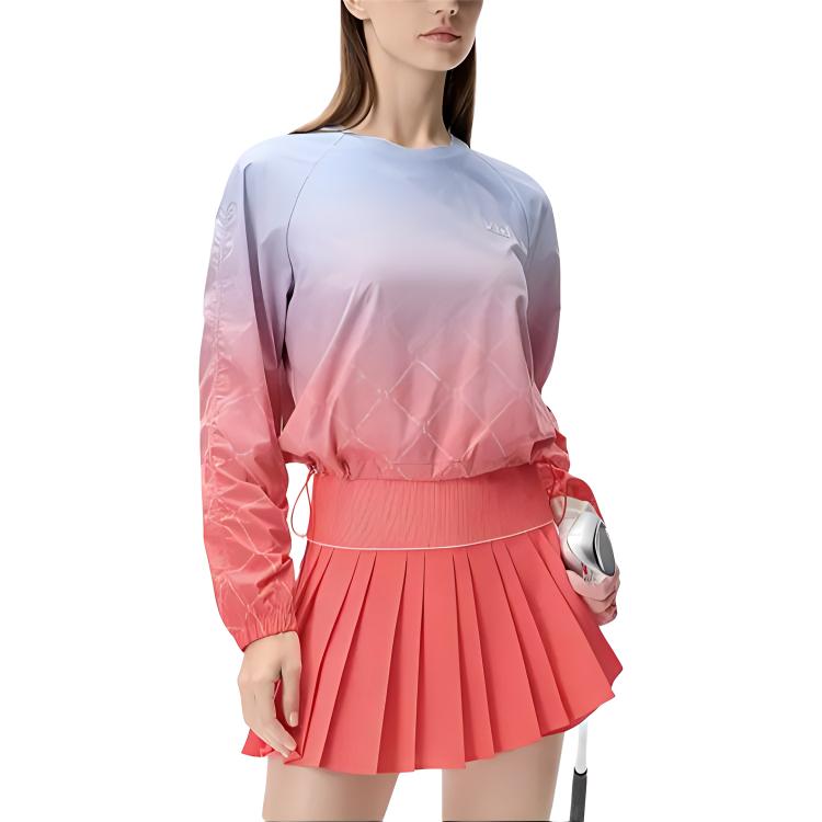 Shop (W) FILA 高爾夫漸層配色長袖拉克蘭上衣 - 紅色時尚款式 A11W435206F