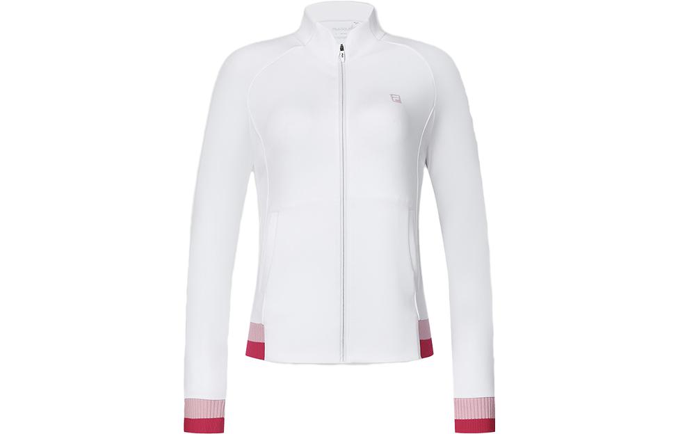 (Women) FILA Golf  Letter Print Stand Collar Knit Jacket - Jade White A11W415503F-WT