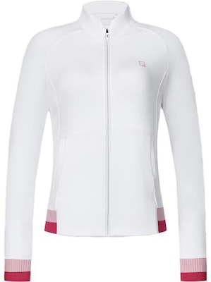 (W) FILA Golf Jaket Knit Kerah Berdiri Motif Huruf - Jade White A11W415503F-WT Buy (W) FILA Golf Jaket Knit Kerah Berdiri Motif Huruf - Jade White A11W415503F-WT