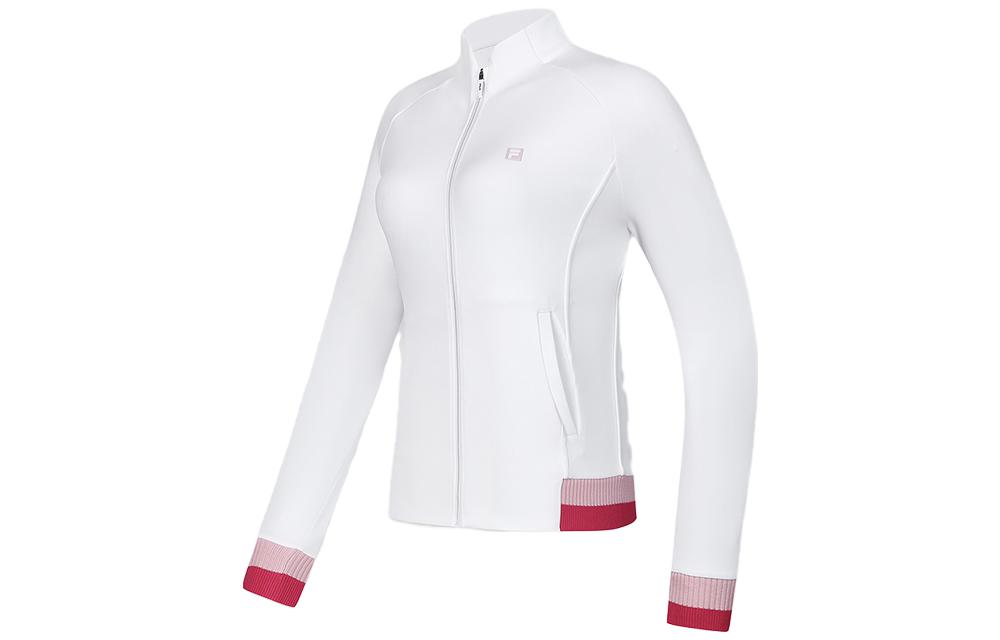 Shop (W) FILA Golf Jaket Knit Kerah Berdiri Motif Huruf - Jade White A11W415503F-WT