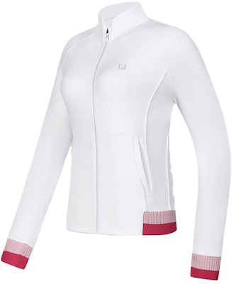 (Women) FILA Golf Letter Print Stand Collar Knit Jacket - Jade White A11W415503F-WT Shop (Women) FILA Golf Letter Print Stand Collar Knit Jacket - Jade White A11W415503F-WT