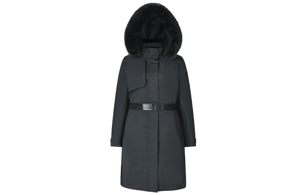 (Women) FILA Golf  Long Down Jacket with Hood Solid Black. A11W345904F-BK