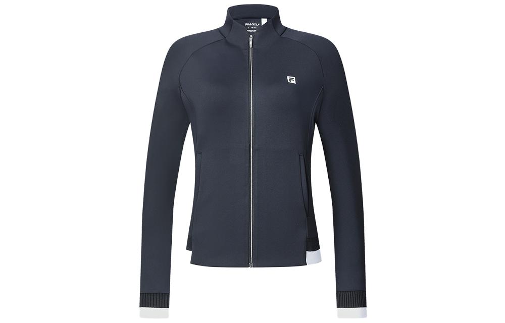(Women) FILA Golf  Retro Letter Print Knit Track Jacket - Legend Blue. A11W415503F-NV