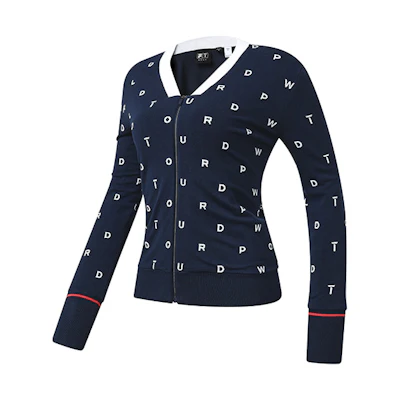 (Women) FILA Golf Slim Fit Full-Zip Knit Jacket in Sea Evening Blue. A11W315402F-DB