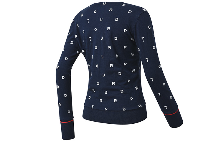 Lookbook (Women) FILA Golf  Slim Fit Full-Zip Knit Jacket in Sea Evening Blue. A11W315402F-DB