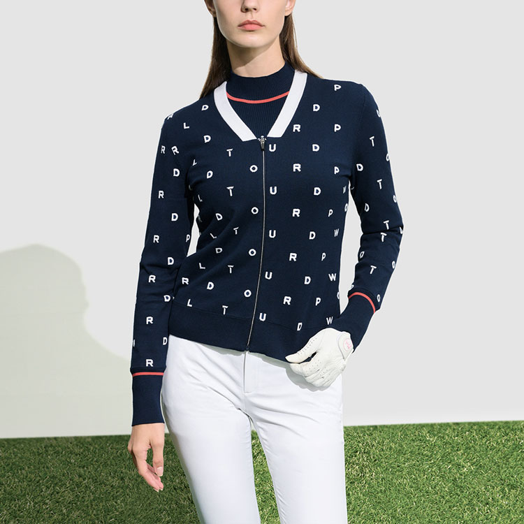 Shop (Women) FILA Golf  Slim Fit Full-Zip Knit Jacket in Sea Evening Blue. A11W315402F-DB