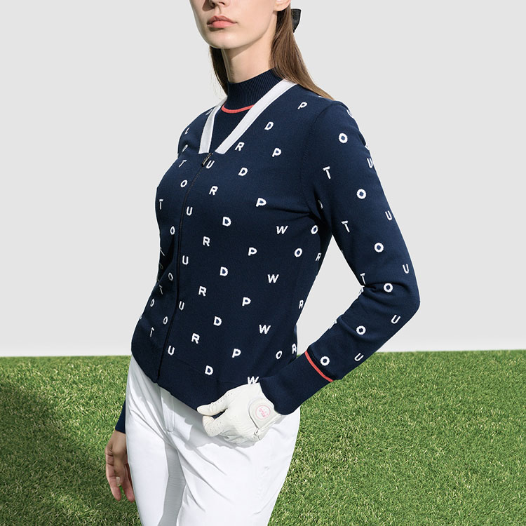 Details for (Women) FILA Golf  Slim Fit Full-Zip Knit Jacket in Sea Evening Blue. A11W315402F-DB