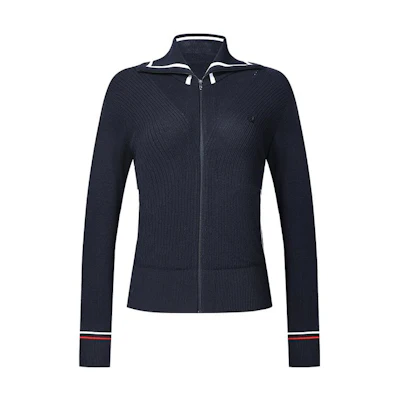 (Women) FILA Golf Solid Color Polo Knit Long Sleeve Shirt - Legendary Blue A11W415404FNV