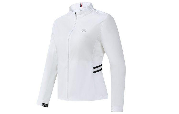 (Women) FILA Golf Athletic Striped Woven Jacket - Jade White Casual Wear A11W235701F-WT 圖 4