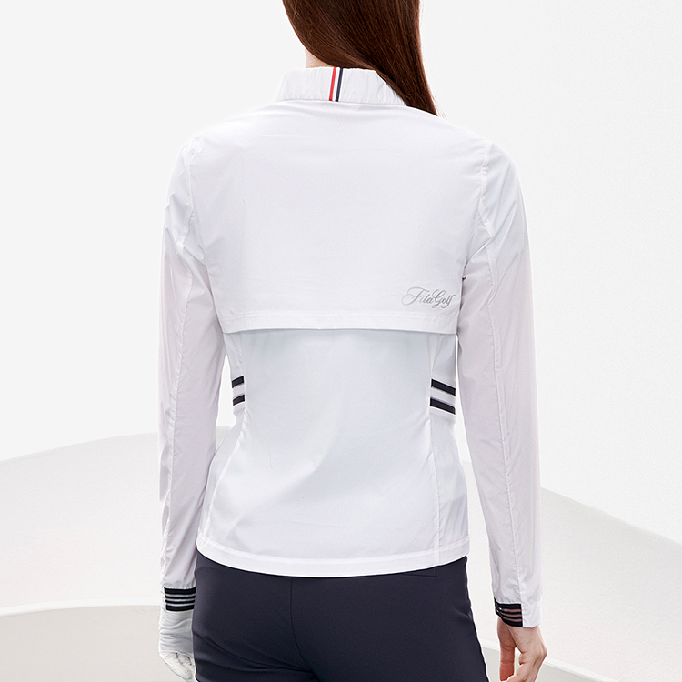 (Women) FILA Golf Athletic Striped Woven Jacket - Jade White Casual Wear A11W235701F-WT 圖 8