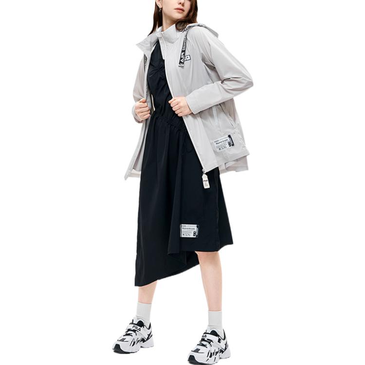 (Women) FILA Grey Logo Printed Hidden Zipper Hoodie Jacket F11W233704F-GY 圖 4