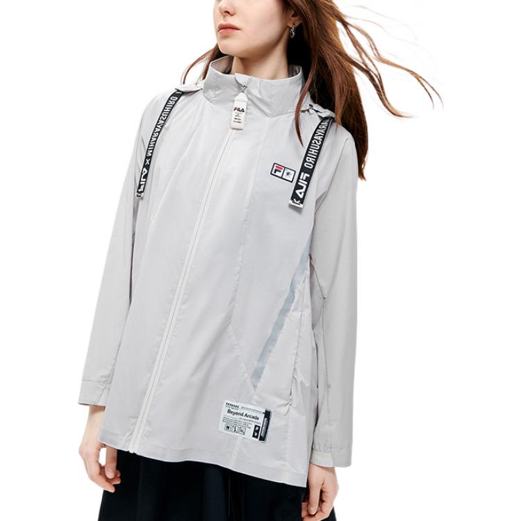 (Women) FILA Grey Logo Printed Hidden Zipper Hoodie Jacket F11W233704F-GY 圖 5