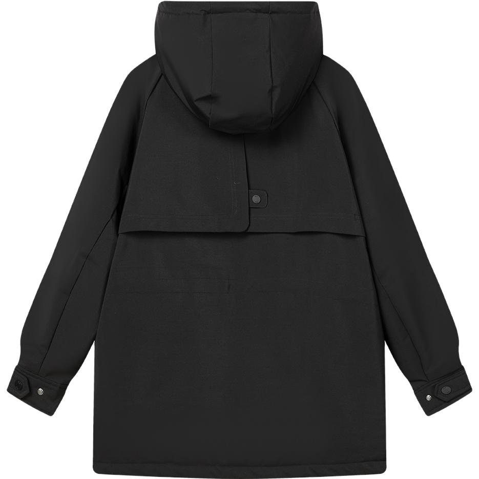 (Women) FILA HERITAGE  Black Down Jacket - Loose Fit, Windproof, Warm Hoodie. F11W348906F-BK 圖 3