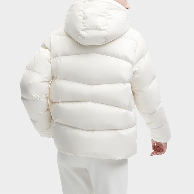 Shop (W) FILA Heritage Jaket Hoodie Casual Down Warna Beige Terang. F11W348916F-IV