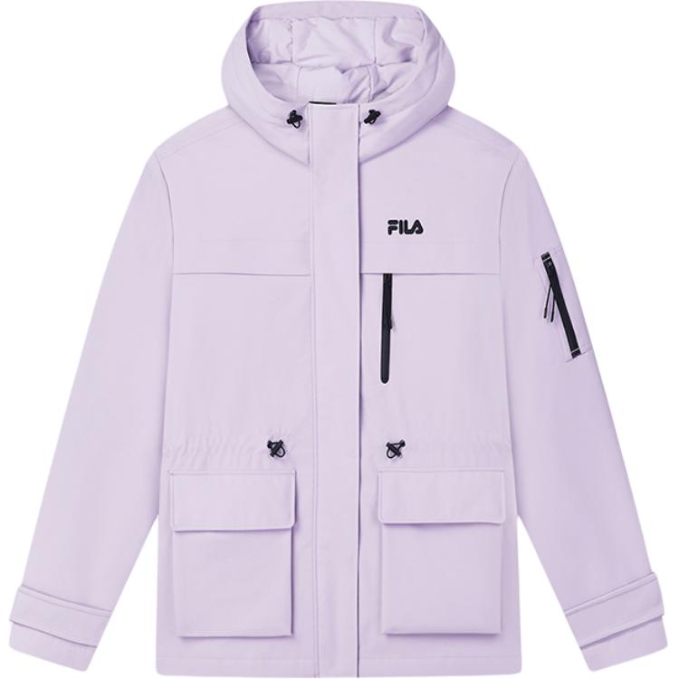 (Women) FILA HERITAGE  Purple Waterproof Hooded Jacket Casual Warm Coat. F11W448913F-PU