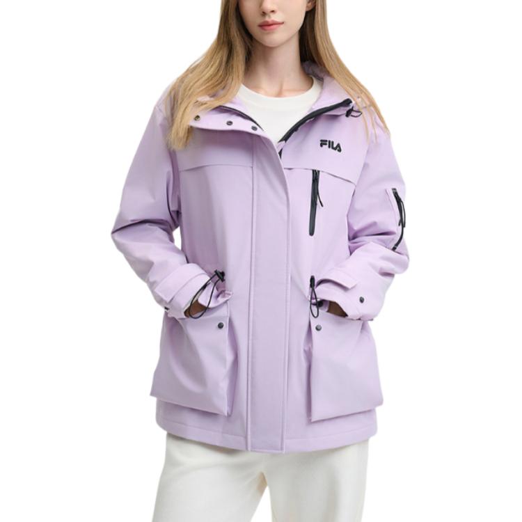 Lookbook (Women) FILA HERITAGE  Purple Waterproof Hooded Jacket Casual Warm Coat. F11W448913F-PU