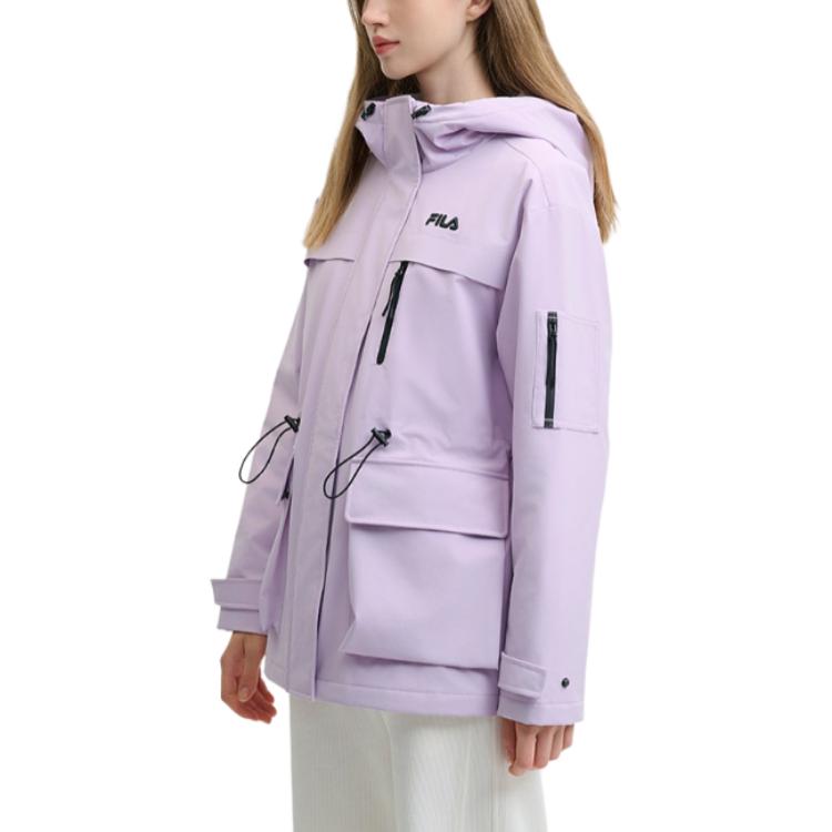 Purchase (Women) FILA HERITAGE  Purple Waterproof Hooded Jacket Casual Warm Coat. F11W448913F-PU