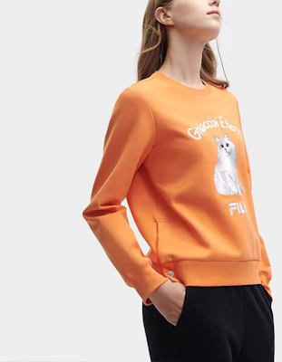 (W) FILA Heritage 貓咪字母印花套頭運動衫 橙果色 F11W348210F-OR Details for (W) FILA Heritage 貓咪字母印花套頭運動衫 橙果色 F11W348210F-OR