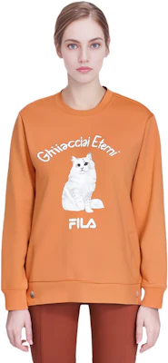 (W) FILA Heritage 貓咪字母印花套頭運動衫 橙果色 F11W348210F-OR Sizing (W) FILA Heritage 貓咪字母印花套頭運動衫 橙果色 F11W348210F-OR