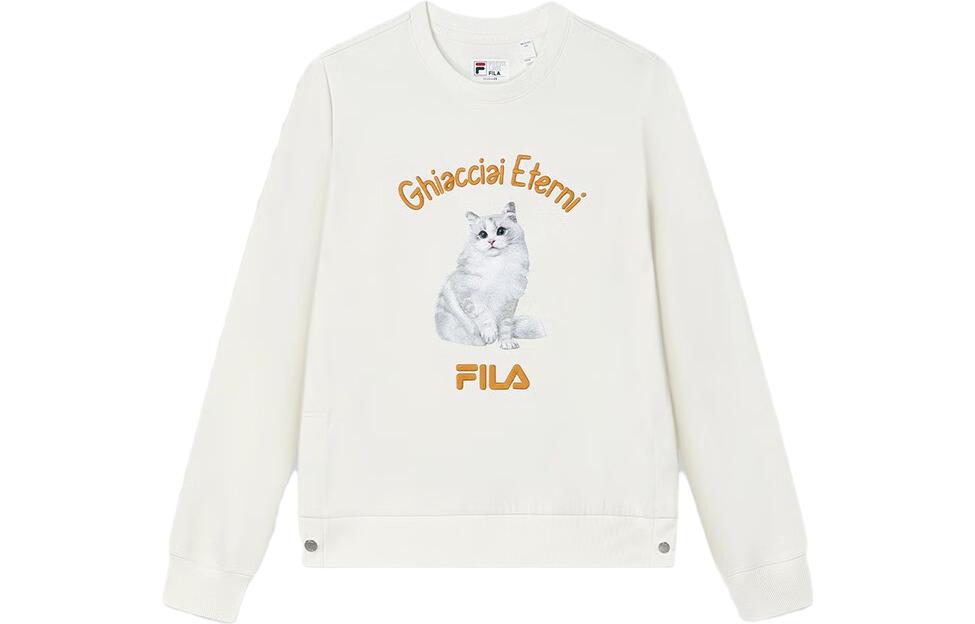 Order (W) FILA 復古貓咪印花淺米色長袖休閒上衣 F11W348210F-IV