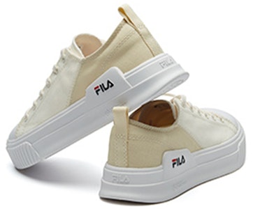 (W) FILA Heritage-FHT 轻便运动鞋 米色/黄色 F12W124357FGA Shop (W) FILA Heritage-FHT 轻便运动鞋 米色/黄色 F12W124357FGA