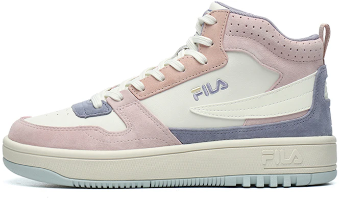 FILA斐乐 復古休閒 高幫 板鞋 女款 微白粉 Buy FILA斐乐 復古休閒 高幫 板鞋 女款 微白粉