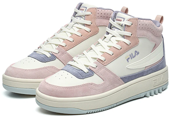 FILA斐乐 復古休閒 高幫 板鞋 女款 微白粉 Order FILA斐乐 復古休閒 高幫 板鞋 女款 微白粉