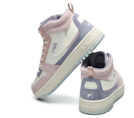 FILA斐乐 復古休閒 高幫 板鞋 女款 微白粉 Shop FILA斐乐 復古休閒 高幫 板鞋 女款 微白粉