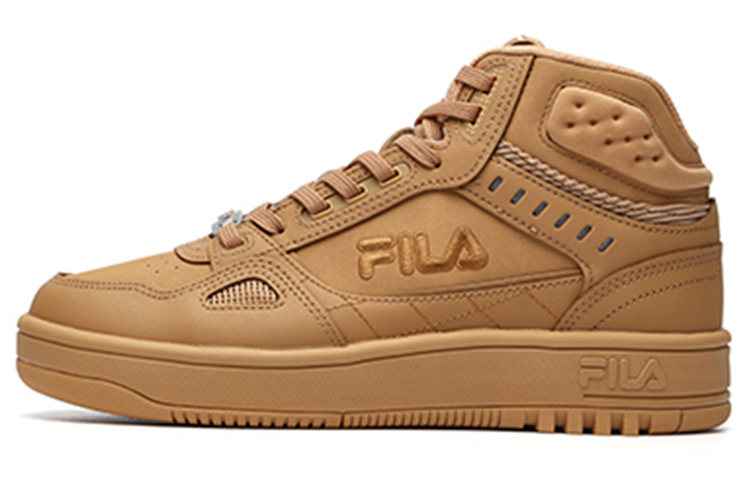(Women) FILA High Top Retro Basketball Shoes Clay Yellow F12W141211FCL