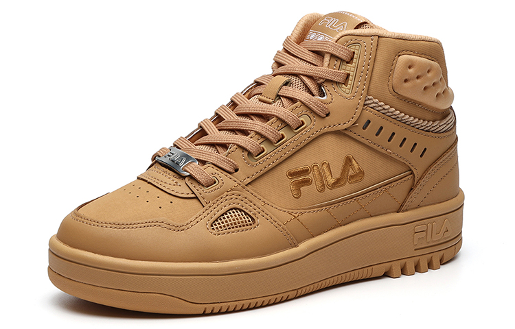 Comprar (Women) FILA High Top Retro Basketball Shoes Clay Yellow
