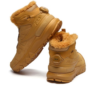 FILA斐乐 緩震 戶外專業 加絨 防滑 高邦 跑步鞋 女款 蜂蜜黃 Shop FILA斐乐 緩震 戶外專業 加絨 防滑 高邦 跑步鞋 女款 蜂蜜黃