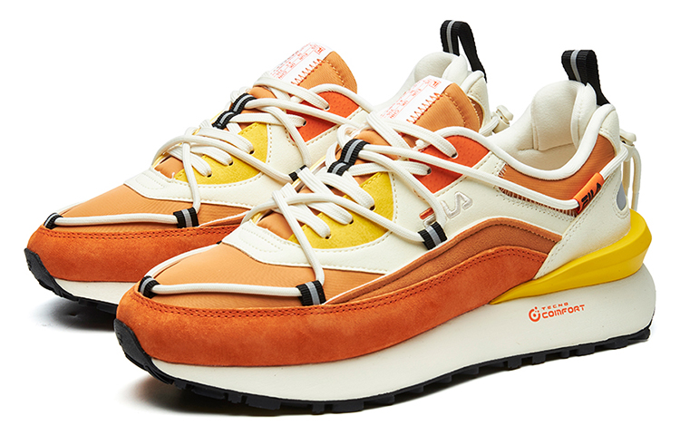 Lookbook 斐乐 FUSION 潮牌 Jogger DX 復古 跑步鞋 女款 橙白