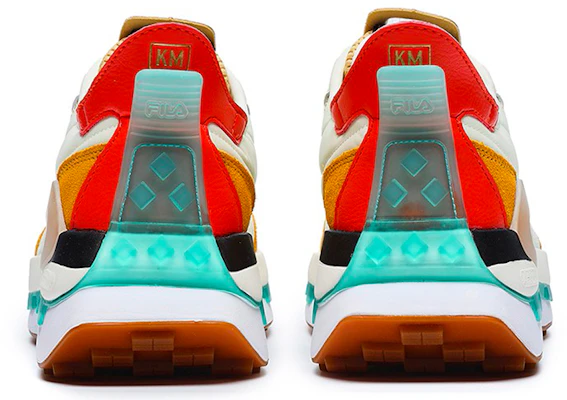 (W) FILA KM 白黄橙色运动鞋 F12W233113FCG Shop (W) FILA KM 白黄橙色运动鞋 F12W233113FCG