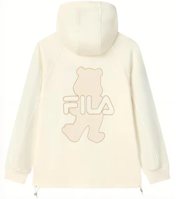 (W) FILA针织连帽外套 背面熊标志 - 奶油白 F11W138579FIV Order (W) FILA针织连帽外套 背面熊标志 - 奶油白 F11W138579FIV