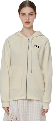 (W) FILA针织连帽外套 背面熊标志 - 奶油白 F11W138579FIV Shop (W) FILA针织连帽外套 背面熊标志 - 奶油白 F11W138579FIV