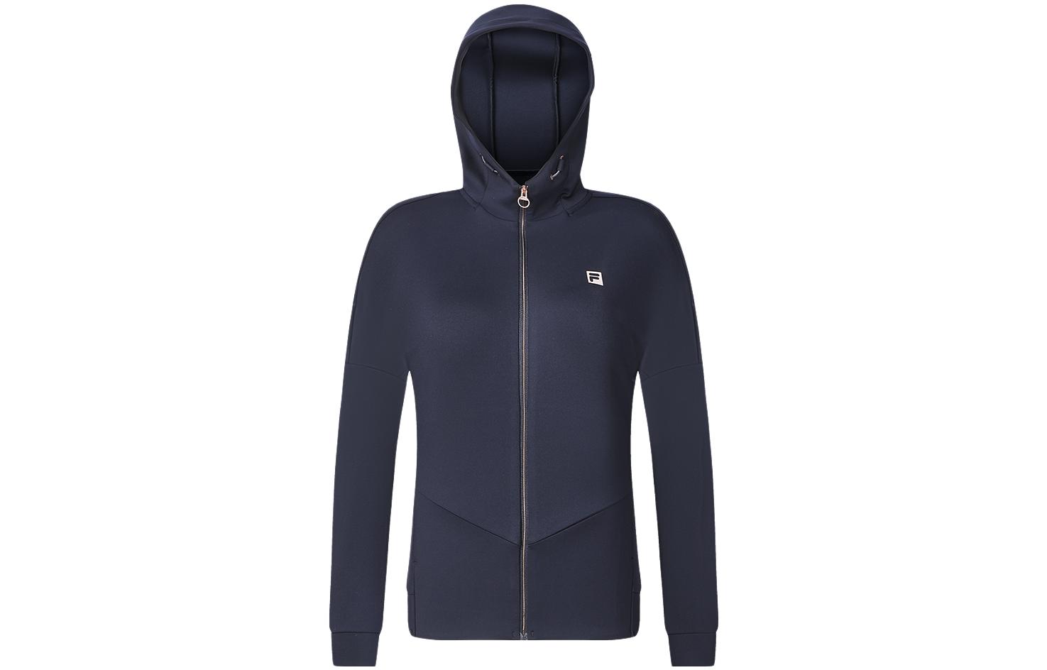 (Women) FILA Knit Hoodie Jacket with Logo Design in Royal Blue A51W411501A-NV