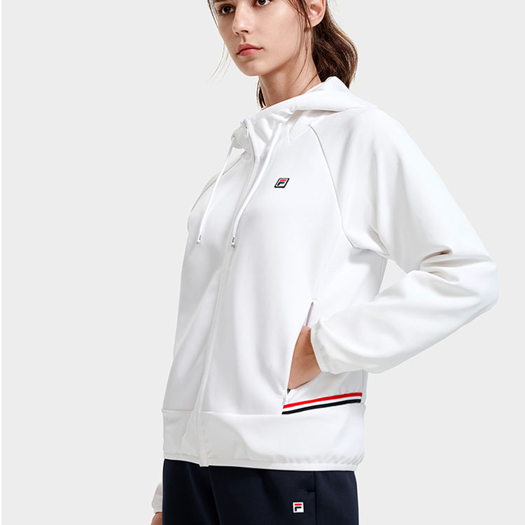 (Women) FILA Knitted Casual Hoodie Jacket White A11W313502F-WT 圖 7