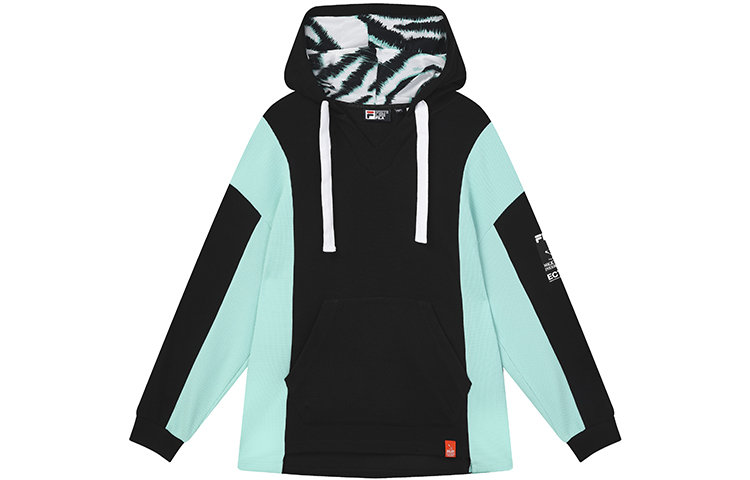(Women) FILA Knitted Colorblock Hoodie in Classic Black - Casual College Style F11W339207FBK