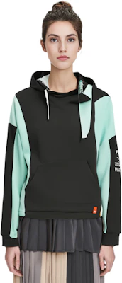 (W) FILA 經典黑撞色針織連帽衫 - 休閒學院風格 F11W339207FBK 5