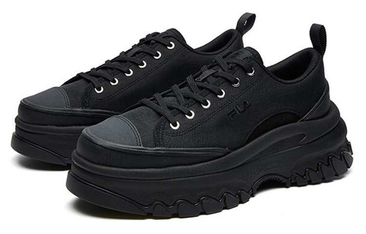 Shop (Women) FILA Lava Canvas Low Top 'Black Non-Slip Breathable' F12W124155FBK