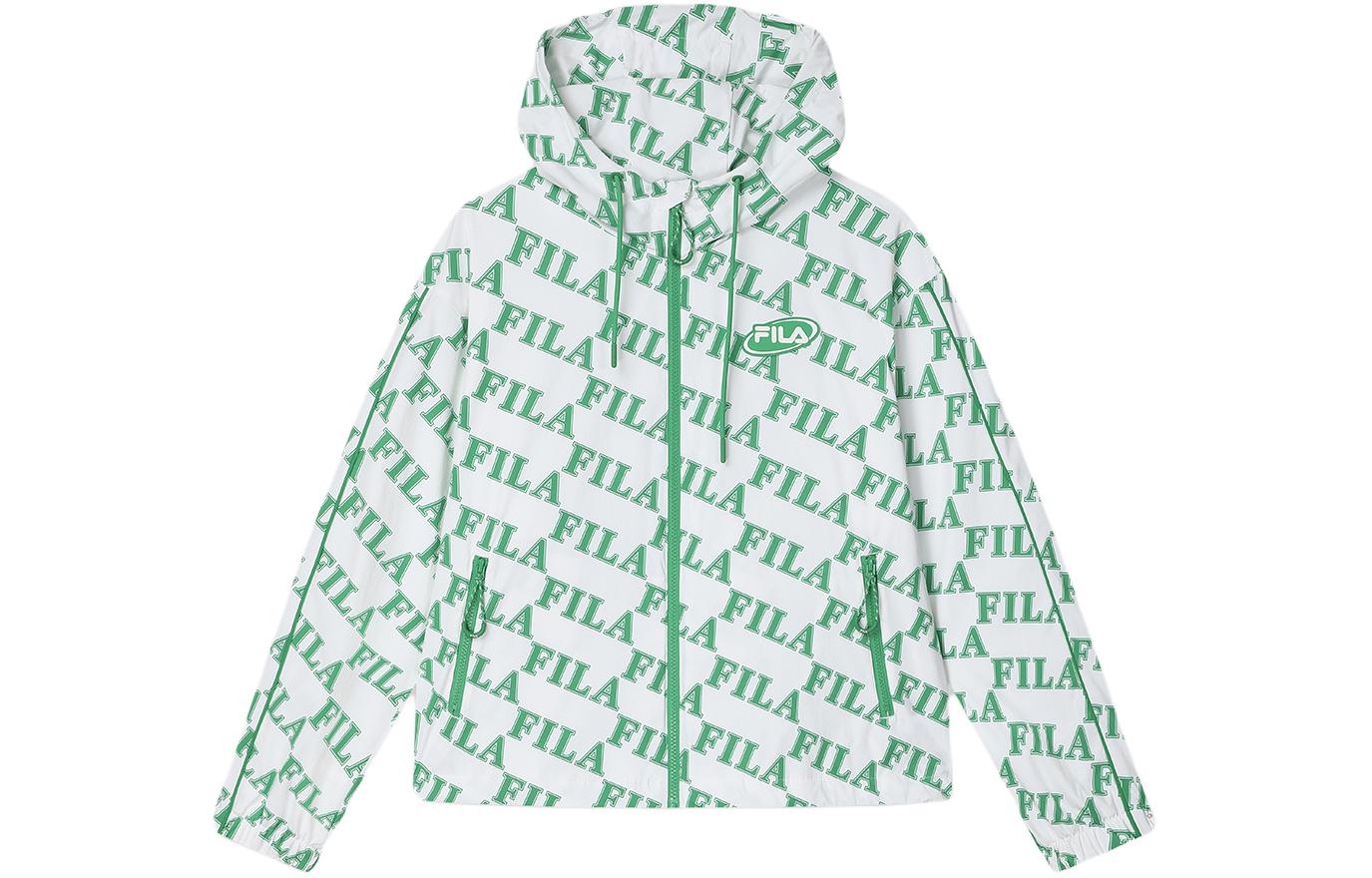 (Women) FILA Letter Print Hooded Casual Woven Jacket Full Print F11W419703F-ZB 圖 2