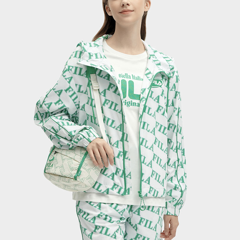 (Women) FILA Letter Print Hooded Casual Woven Jacket Full Print F11W419703F-ZB 圖 4