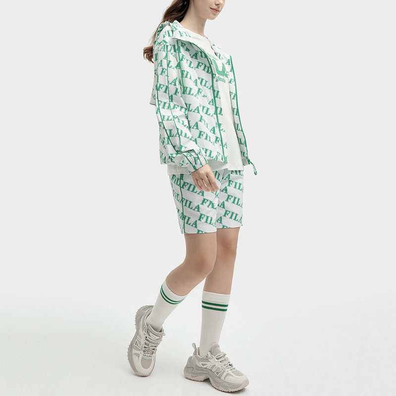 (Women) FILA Letter Print Hooded Casual Woven Jacket Full Print F11W419703F-ZB 圖 7