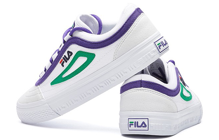 Lookbook (W) (女性用) FILA 軽量カジュアルシューズ 白/緑/紫 F12W034423FWG F12W034423FWG