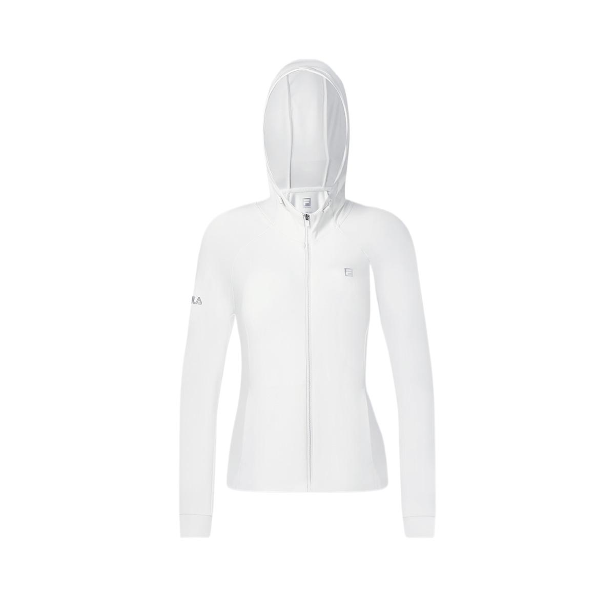 (Women) FILA Logo Embroidered Knit Hooded Jacket - Starlight White A11W421506AWT 圖 2